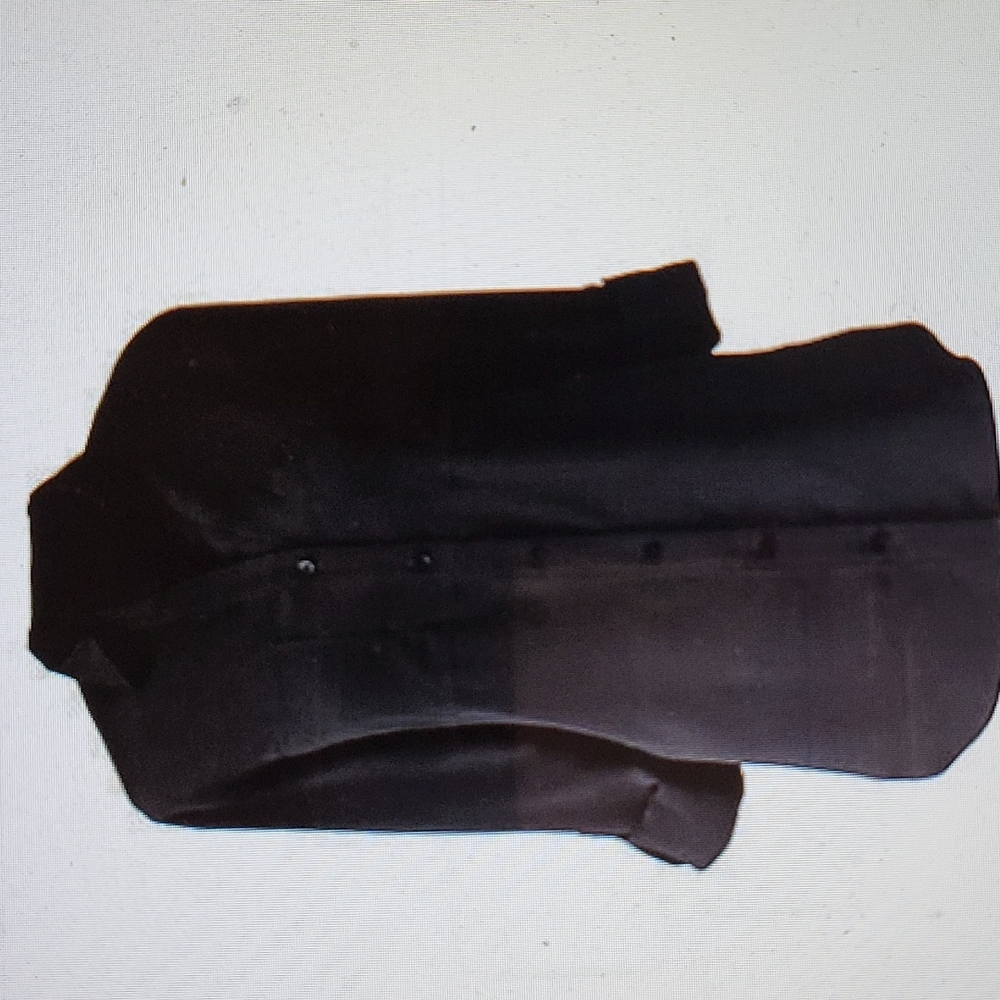 Women's Petite Black Rolled Sleeve Soft Blouse 10P